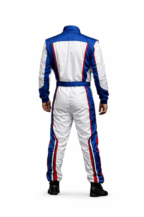 Rear view of Adult Go Kart Racing Suit Unisex Lightweight Breathable Motorsport Driving Suit With Custom Digital Printing, size L 54