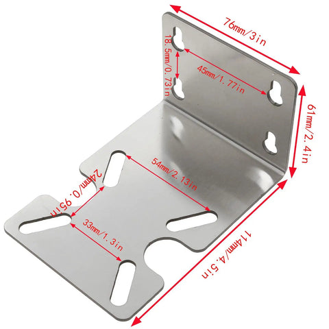 Heavy Duty Stainless Steel Water Filter Housing Bracket For 10 Inch And 20 Inch Cartridges Rock Solid RO Purifier Mounting Bracket with measurements