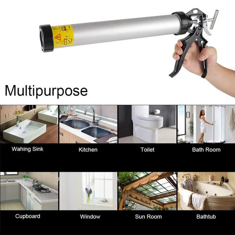 Dual Use Sausage Caulk Gun Kit With 15 Inch Barrel For 20 Oz Sausage Foil Packs Or Standard Cartridges Includes 2 Cone Nozzles