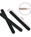 Pro Grade Nail File And Buffer Block Kit with 100 to 180 grit double sided black pedicure file showing dimensions