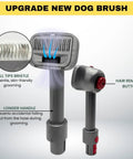 Pet Hair Grooming Brush Vacuum Attachment For Vacuum Cleaners Fits V7 V8 V10 V11 V15 Big Ball V6 DC58 DC59 And Shark NV501 HV322 HV301 Miele 1 3/8 Inch And 1.25 Inch Cat And Dog Fur Removal Tool with bristle details and button.