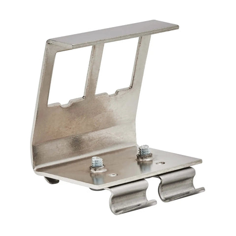 2 Port Metal DIN Rail Mounting Module For Snap In Keystone Jacks Attaches To Standard 35 mm DIN Rail No Tools Needed