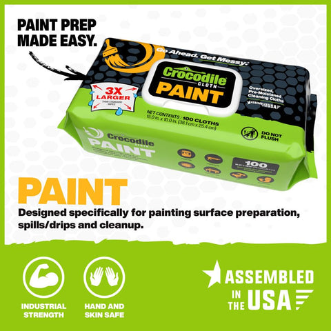Heavy Duty Paint Cleaning Wipes 100 Count 15 by 10 Inches for Paint Prep and Cleanup Removes Paint Adhesive and Caulk Pro Grade