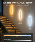 APPECK LED Wall Light 1 Pack, 15.8 Inch Plug in Wall Sconce RGBCW, Dimmable showcasing tunable white options on walls.