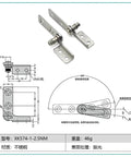 Stainless Steel Constant Torque Door Hinge With Friction Stay For Precise Position Control And Smooth Door Monitoring, 2.5 Nm Torque Version, Built-To-Last Heavy-Duty Cabinet And Door Hardware XK574-1 1 Piece, shown with technical drawings.