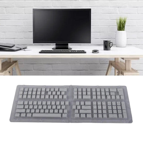Top Shelf Pbt Translucent Pudding Keycaps For Mechanical Keyboards Two Tone Injection set on a modern desk with monitor and accessories.