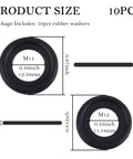 10 Pcs Oil Drain Plug Gasket Set M12 M14 Replacement OEM 12616850 Keeps Oil Leaks Down Seals Tight Secure Washer Compatible With Buick Cadillac GMC Chevrolet For A Tight Leak Free Seal. Black rubber washers shown in M12 and M14 sizes