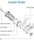 Badass Heavy Duty Cam Locks Keyed Alike Cabinet Hardware 1 1 8 Inch Zinc Alloy Cylinder installation parts and tools diagram