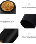 100 Pack Black Heat Shrink Wine Bottle Caps Slick Tight Seal Wraps For Liquor And Craft Brews Dope Premium Sealing Film top view of a black cap with gold design