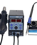2 In 1 Soldering Station With 700W Hot Air Gun And Soldering Iron, SMD Rework Tool For Electronics shown with LED display