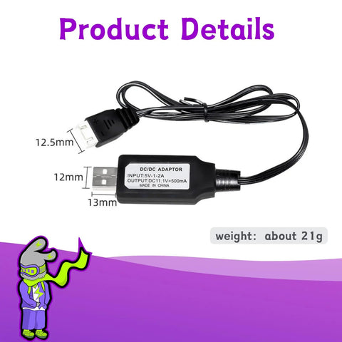 USB charger for 7.4V 2800mAh 8C LiPo Battery With JST Plug For RadioLink RC8X RC6GS RC4GS Drones And RC Airplanes 2S Battery