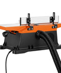 Hardcore 6 Inch Benchtop Wood Jointer Pumping Out Badass 2 HP Power At 12000 RPM with dual HSS blades and dust extraction.