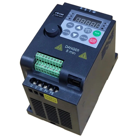 Budget Friendly VFD Variable Frequency Drive Inverter 1.5KW/2.2KW 1/2/3HP 380V With Speed Vector Control, compact black motor controller