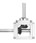 Beefy Right Angle 90 Degree Bevel Gearbox One To One Reducer With Aluminum Frame And Eight Millimeter Shaft One Output Gear 20 Tooth Bevel Gear 1 Module DIY Mechanical Kit Lightweight Durable 84 By 87 By 30 Millimeters
