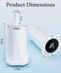 Product dimensions of Six Pack No Fuss Replacement Water Filters For Breville And Sage Espresso Machines, illustrating size and shape.