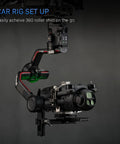 Dope Handheld Cage Rig For DJI Mavic 4 Pro Titanium White in car rig setup with top side handles and 15mm rod clamps