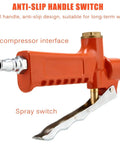 Anti-slip handle switch of the portable pneumatic mortar sprayer for effortless control during projects.