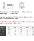 Technical drawing with dimensions for bolts: thread diameter, length, head width, and thickness, includes M8 specification details.