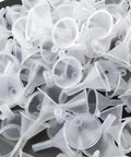 Tiny Clear Plastic Funnels Set 120 Pack for Lab Bottles and Tiny Containers Great for Essential Oils Perfumes Spices Powders and Sand Art Ideal For Home Lab DIY Projects Cosmetics Perfume Making Travel Bottles And Small Containers, 30mm clear plastic funnels