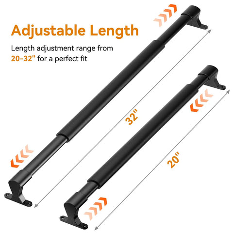 Aluminum RV Screen Door Handle, Adjustable 20 to 32 Inches, Built Tough Grab Bar and Crossbar for Camper Entry, Universal Fit for RV Motorhome Travel Trailer, Black, shown extended
