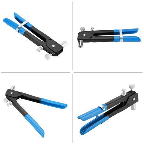 Top Tier Aluminum Alloy Nut Rivet Tool Kit With Ergonomic Grip Including 86 Pc Rivnut Inserts For Car Repair And DIY Furniture Projects, blue handles