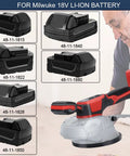 Pro Grade 18V Tile Vibration Tool Handheld with 8 speed settings and Milwuke 18V battery compatibility shown