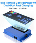 5000W Pure Sine Wave Inverter 12V DC To 110V 120V AC Converter With LCD Display showing voltage and charging status