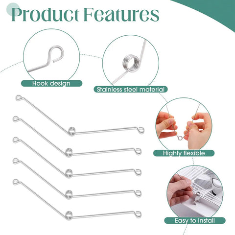 Vicenpal Recessed Lighting Spring Clips Bulk Metal Torsion Spring Clip detailed view showing hook design, stainless steel material, and flexibility.