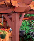 Installed structural wood frames in pergola using Structural Wood Screw Set for Exterior Projects with Grip-Rite Size 10 x 3 Inch Dual Drive Power Hex Washer Star Head Type 17 Point, 50 Count, Weather Resistant PrimeGuard Plus Coating, ICC ESR-393 Compliant Lag Screw Replacement