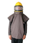 Sandblast Helmet With Air Supplied Hood And Protective Cloak For Sandblasting Safety Work Durable ABS Construction For Various Head Sizes Comfortable Fit With Adjustable Telescopic Suspension For A Snug One Size Fits Most And Comfortable Long Wear