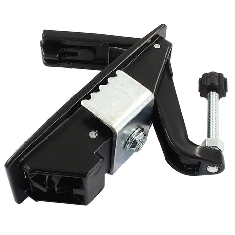 Black Bonsicoky compression latch with raised trigger; side-angle view shows adjustable bolt.