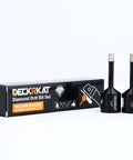 DECKRKAT Diamond Drill Bit Set, two 1/4-inch vacuum-brazed diamond bits with box (front view)