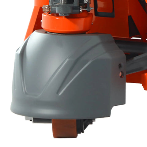 3300 Lb Electric Pallet Jack With 48 Inch Forks And Lithium Battery Powered Walking Truck For Warehouse Shipping heavy-duty rubber wheels