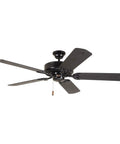 Summer Night 52 Inch Outdoor Ceiling Fan In Barbeque Black Finish With Five All Weather Blades Energy Star Light Kit Not Included
