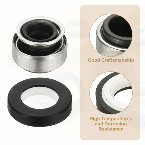 Gearhead Grade Heavy Duty Mechanical Shaft Seal Kit For Gas Water Pumps 13mm Inner Diameter 0.51 Inch Seal Replacement with metal and rubber parts