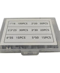 Beefy Heavy Duty Cotter Pin Kit 690 Pcs with clear storage box showing size assortment and compartments visible
