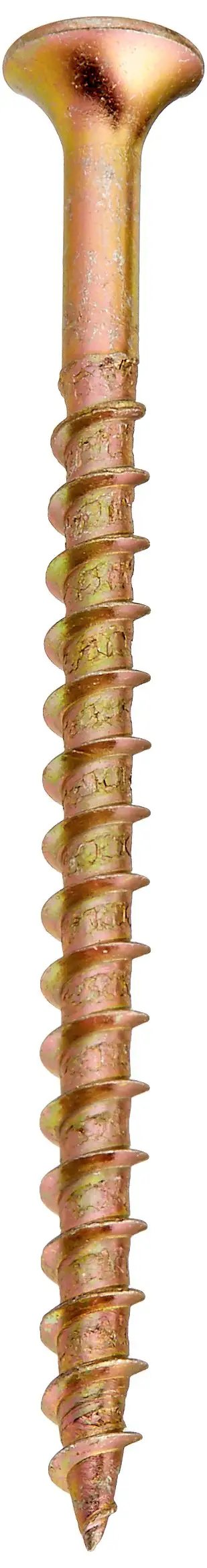 Single All Purpose Wood Screw With Phillips Drive For Interior Projects 8 Inch By Two And A Half Inch Yellow Zinc Coated Bugle Head