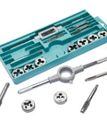 Pro Grade Metric Tap And Die Set With Taps M3 Through M12 And Matching Dies Includes Wrench Handle And Sturdy Storage Box