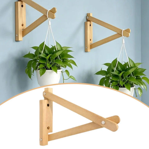 Built Tough Wooden Shelf Bracket Wall Mount for heavy duty support, holding plants, decorative wood shelf support, 37 cm
