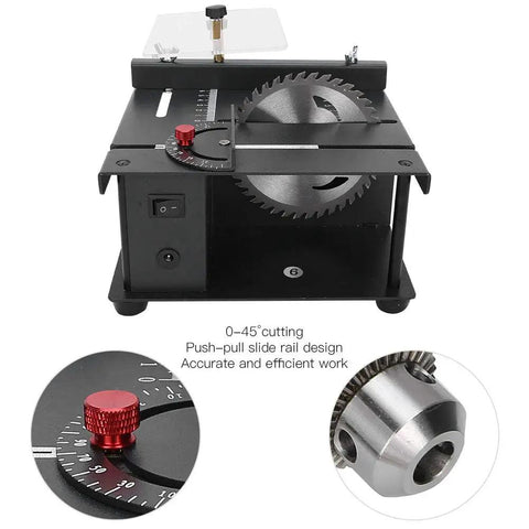 Sliding Compound Miter Saw For Home Shop Multifunction Mini Table Saw With 3000RPM 35mm Cutting Depth front view