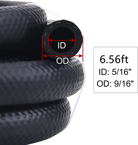 Close-up of 6.56 ft fuel line with 5/16 inch ID and 9/16 inch OD for 12V Electric Fuel Pump Kit Universal For Carburetor Engines