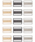 Interlocking Metal Belt Buckles Set Of 15 For DIY Belts And Leather Straps Rectangle Quick Release Clips In Black Gold Silver