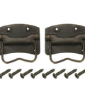 2-Pack 64 x 61mm Bronze Side Ring Chest Pull Handles For Wooden Boxes And Tool Cases With Screws