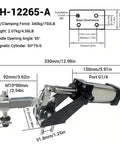 Heavy Duty Pneumatic Hold Down Fixture Built Like A Brick House For Reliable CNC Workholding That Delivers A Rock Solid 750 Pound Grip Each Machine Shift dimensions and specifications diagram.