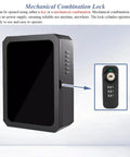 Mechanical Combination Lock shown from the side with key slot, black sturdy design for durable security solution.