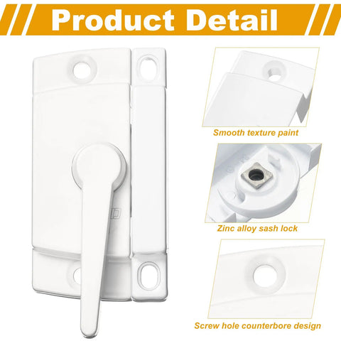 14 Pack White Window Sash Locks Replacement With Screws For Sliding Windows Up And Down Keeper Latches, product details