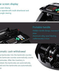 Built Like A Tank Cash Counter Machine With Dual Motor Fast Bill Tally Up To 900 Bills Per Minute Real Time Fake Detector LED screen and portable handle.