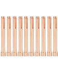 10Pcs Copper Welding Collets Set 2.4mm Hole For WP 17 18 26 Torches Durable Heat Resistant Replacement Parts lined up vertically