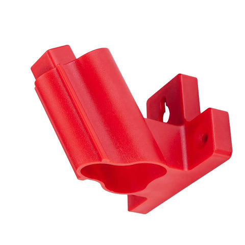 Red ABS plastic holder from 4 Pack Tool Holder Mounts For 12V Drills Wall Or Bench Storage Durable ABS Plastic Hanger Kit
