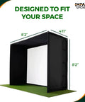 Indoor Golf Simulator Enclosure With Impact Screen Easy Setup Home Practice Cage, dimensions 8'2'' x 4'11'' x 8'2''